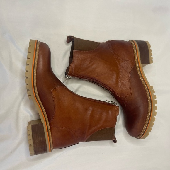 Hee Brown Leather Front Zip Ankle Boot Size 42 NEW - Picture 11 of 11